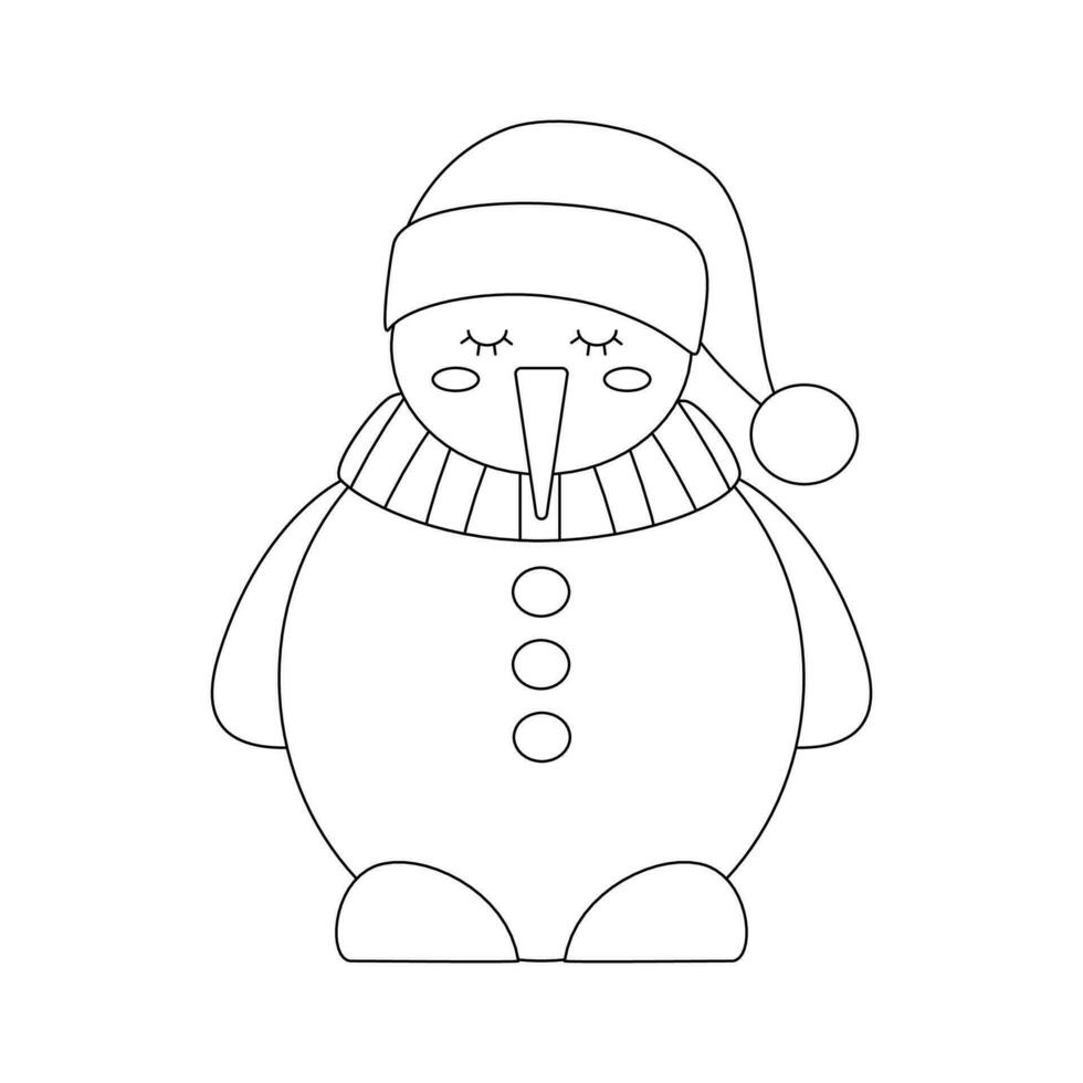 Weihnachten Schneemann im ein Schal und Hut. Winter Urlaub Element. vektor