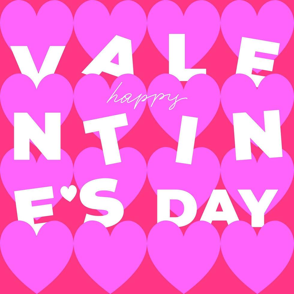 glücklich Valentinstag Tag Banner zum Sozial Medien. Gruß Karten mit geometrisch Elemente, Herzen, Muster, Typografie vektor