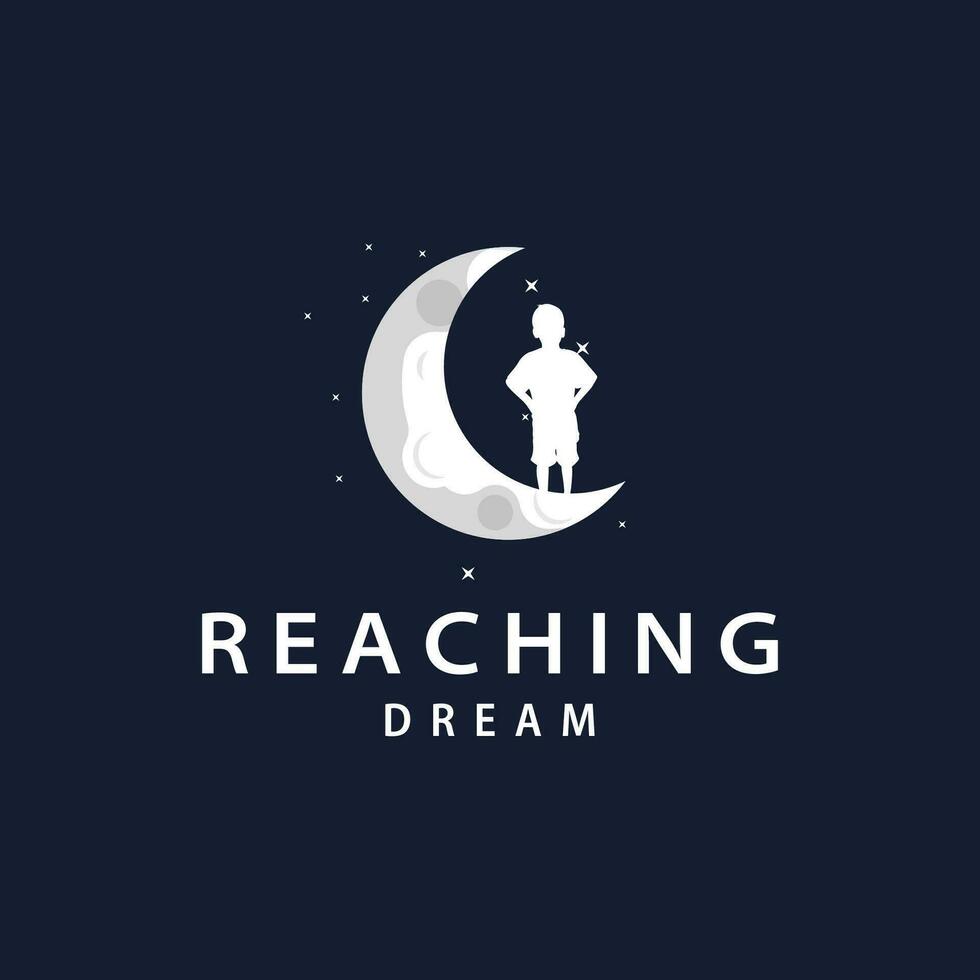 Traum Logo, Kinder Traum Inspiration Design, Spaß Lernen Star erreichen Vektor, Kinder Traum Logo Vorlage vektor