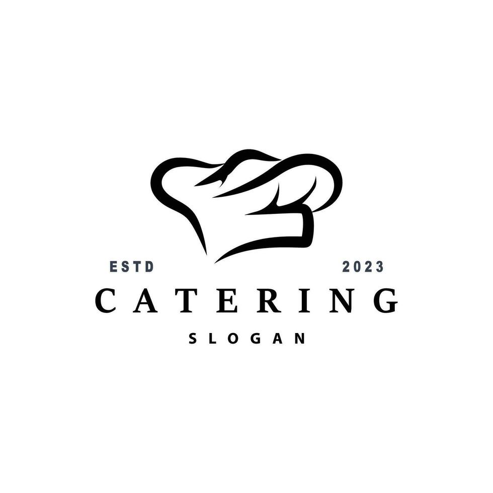 kock logotyp design matlagning inspiration och kock hatt med enkel rader för restaurang företag märken vektor