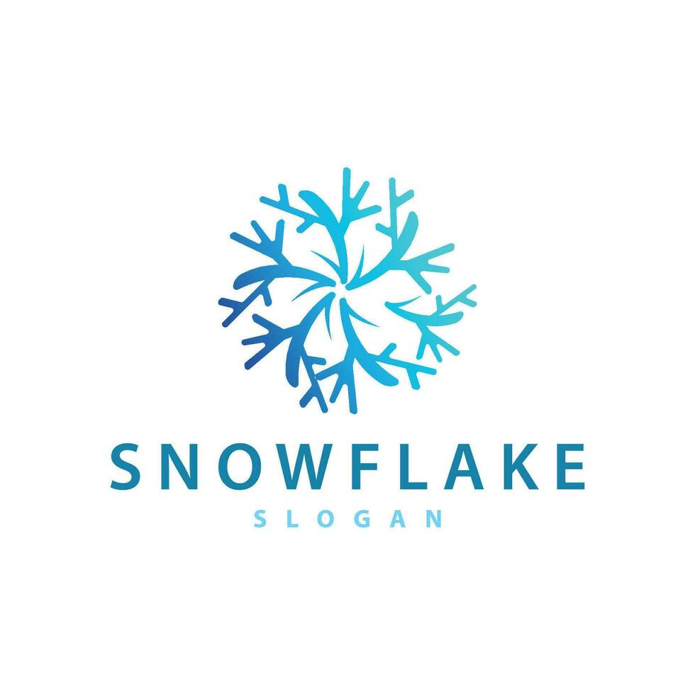 Schneeflocke Logo, Winter Jahreszeit Design gefroren Eis einfach Modell- zum Produkte und Technologie vektor