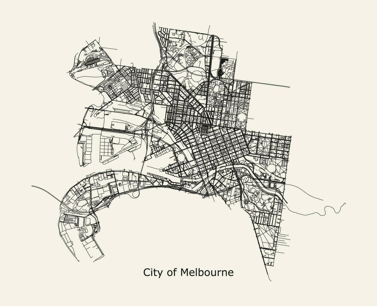 vektor stad väg Karta av melbourne, Australien