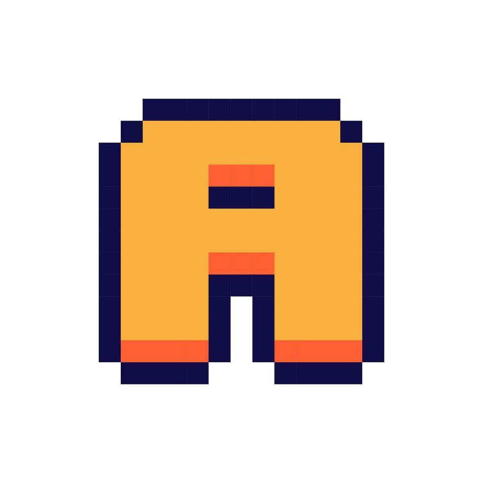 pixel 3d retro arkad spel stil font och video dator spel 8 bit brev platt vektor illustration.