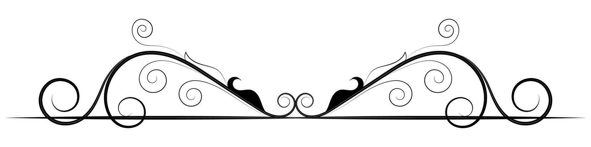 Blume Rand dekorativ Design Element Hochzeit Banner, Rahmen, Etiketten, schwarz Linien auf Weiß. vektor