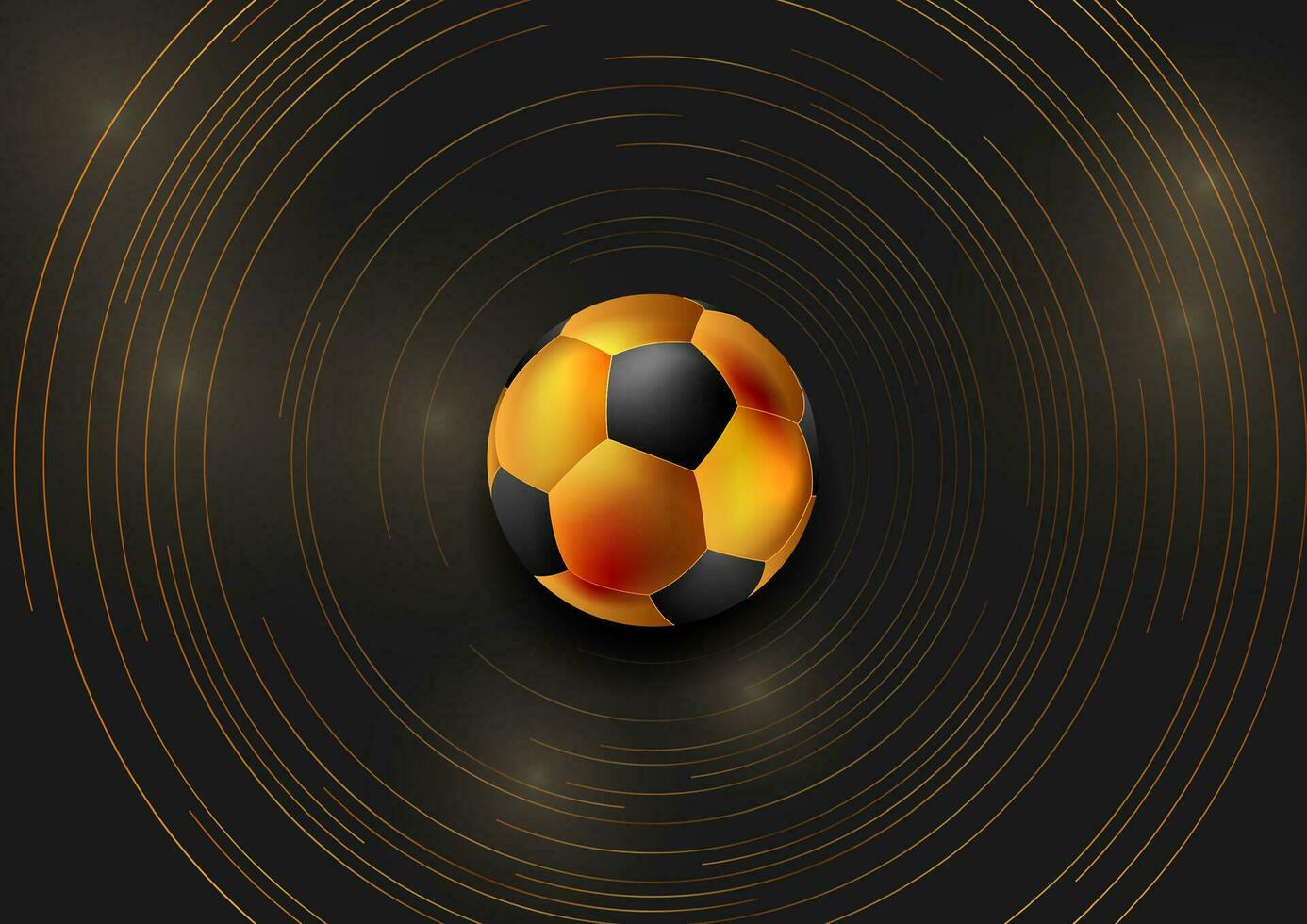 Luxus Sport Hintergrund mit golden linear Kreise und Fußball Ball vektor