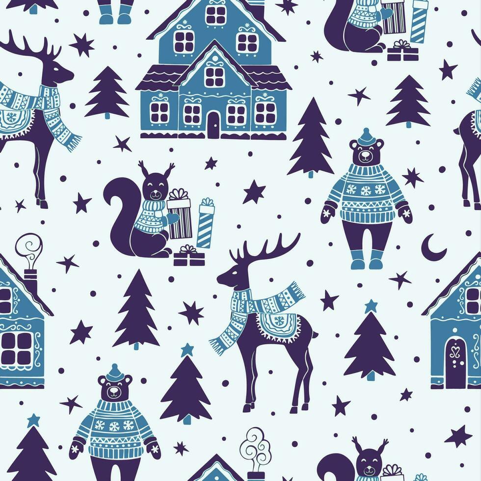 sömlös mönster glad jul illustration design vektor