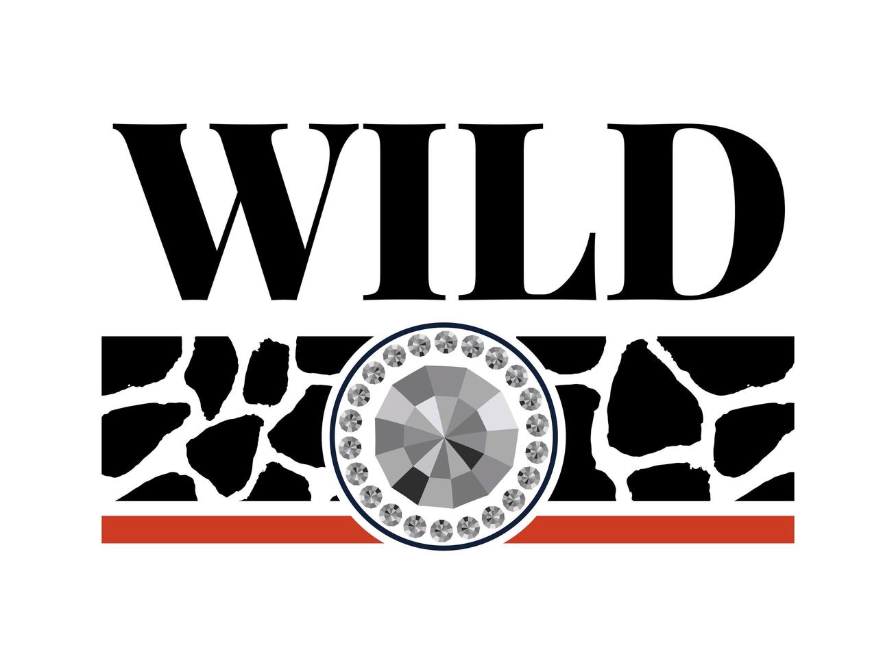 dekorativer Wildtext mit Giraffenmuster, Mode-, Karten- und Posterdruck-Slogan vektor