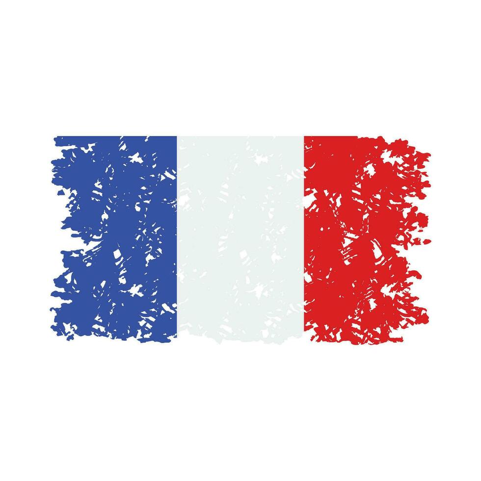 Frankrike flagga sudd stämpel textur. vektor nationell flagga Frankrike Land illustration