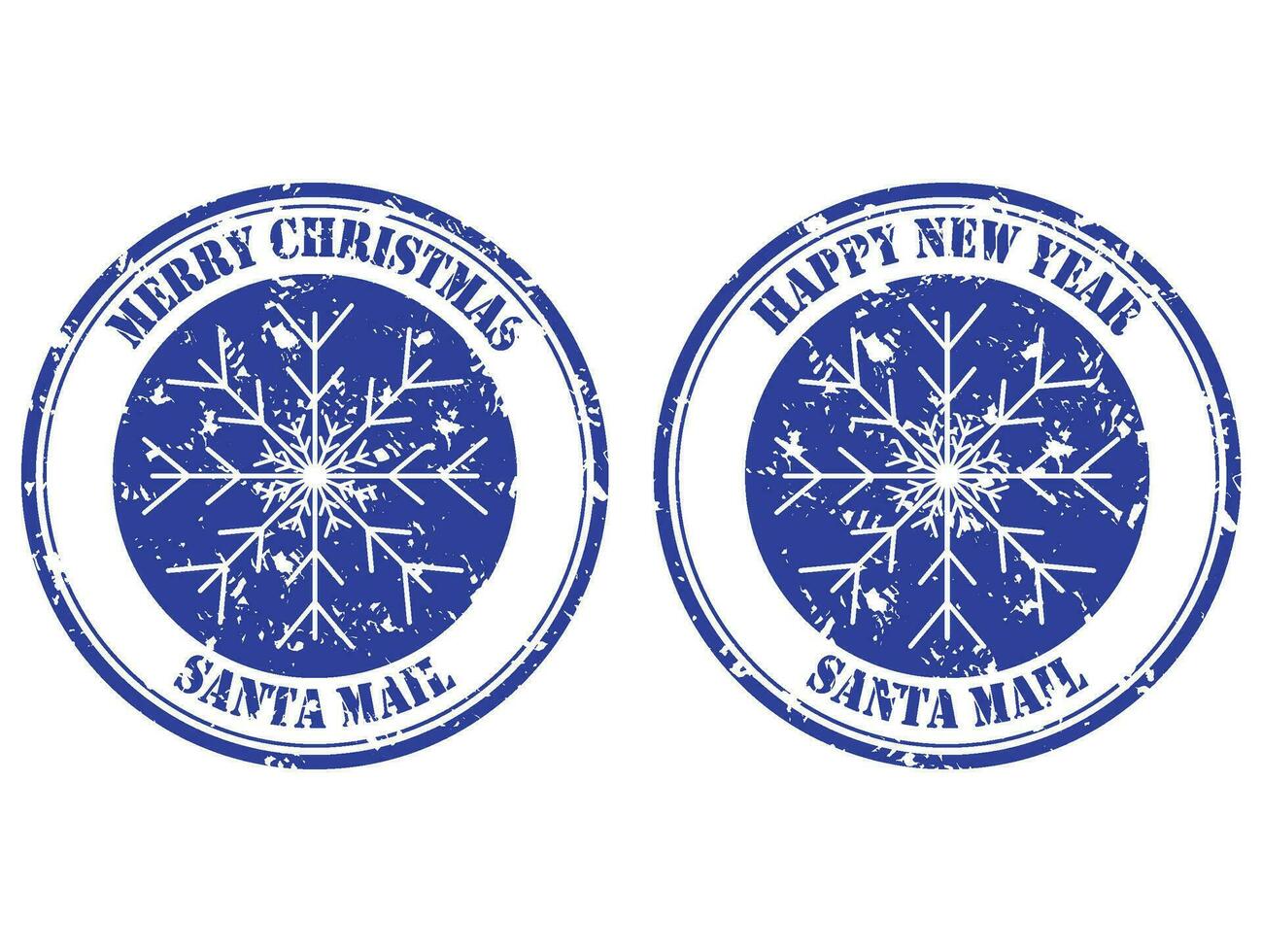 Santa Mail Gummi Briefmarke, glücklich Neu Jahr und fröhlich Weihnachten. Briefmarke Mail Grunge, Weihnachten Porto, Neu Jahr vektor