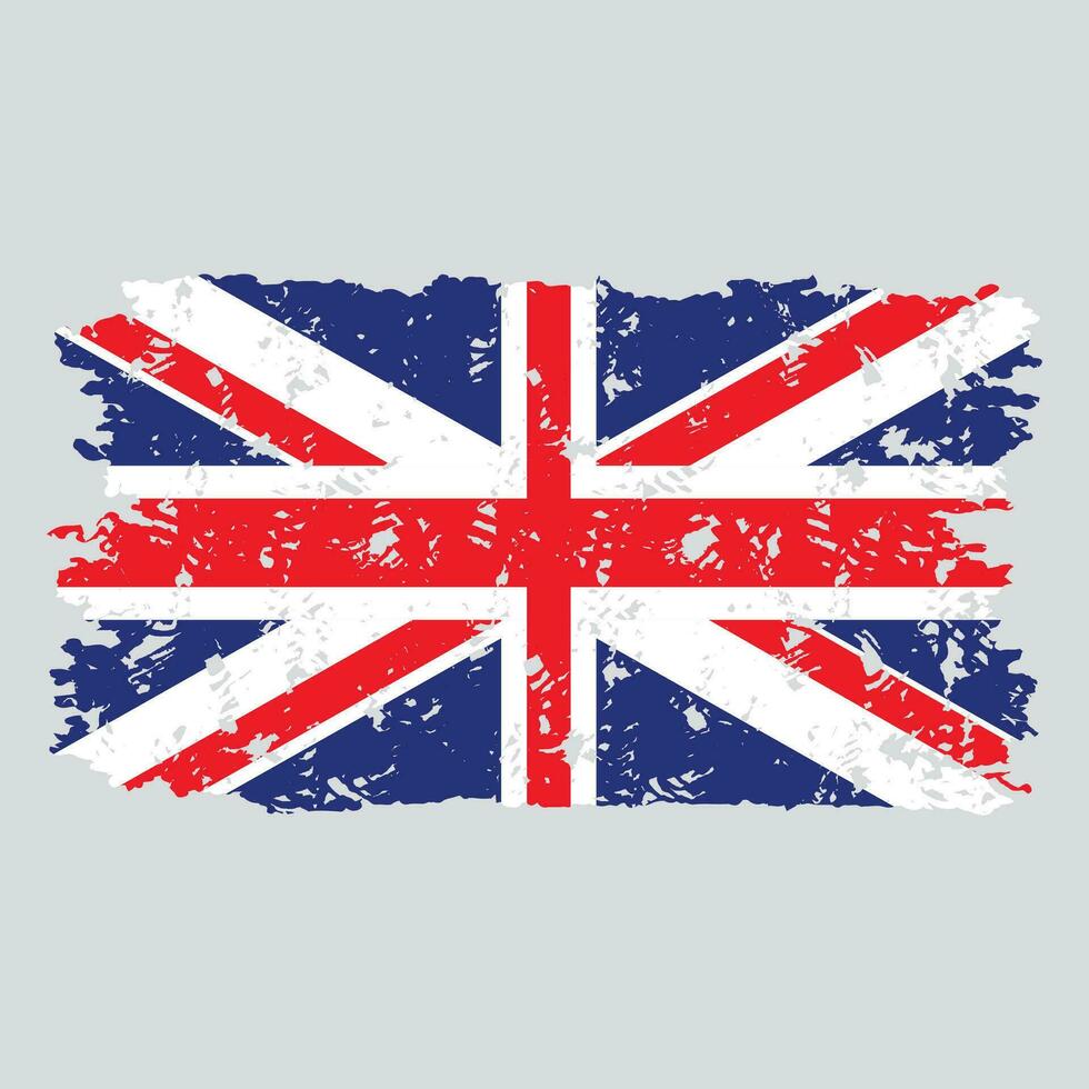 förenad rike flagga grunge textur stämpel. vektor Storbritannien Storbritannien, skriva ut textur repig illustration