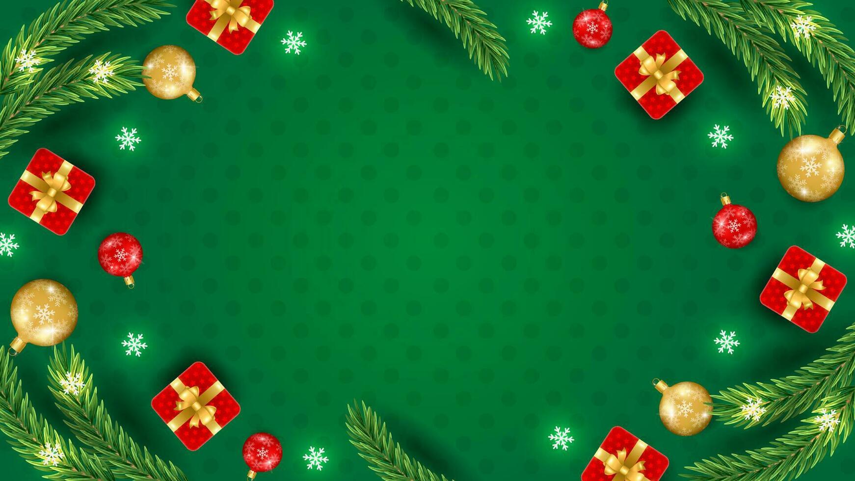 fröhlich Weihnachten und glücklich Neu Jahr Hintergrund mit Weihnachten Zweig, Bälle, Schneeflocken. zum Verkauf, Banner, Poster, Startseite Design Vorlagen, Sozial Medien Hintergrund Geschichten vektor