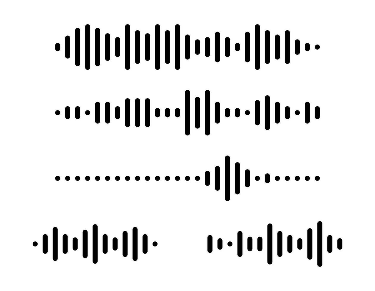 ljud Vinka eller ljud meddelande. uppsättning av musik, podcast, radio former. utjämna grafik. vektor illustration.