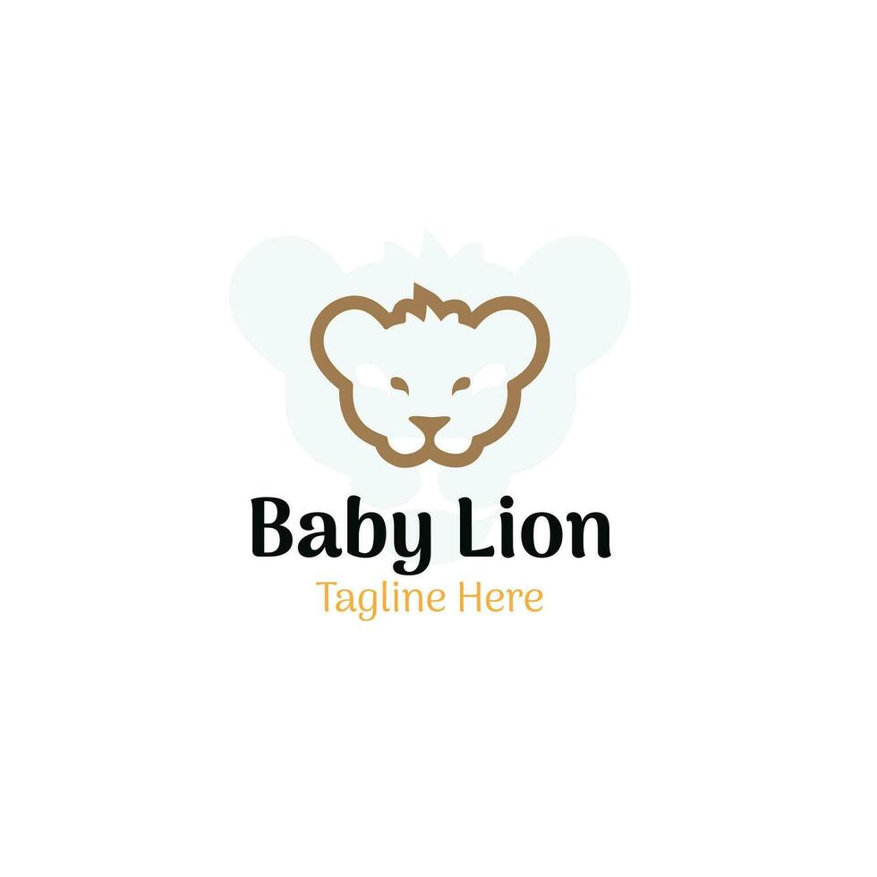 vektor bebis lejon logotyp, bebis Lagra och bebis affär logotyp mall