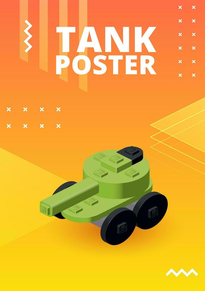 Panzer Poster zum drucken und Design. Vektor Illustration.