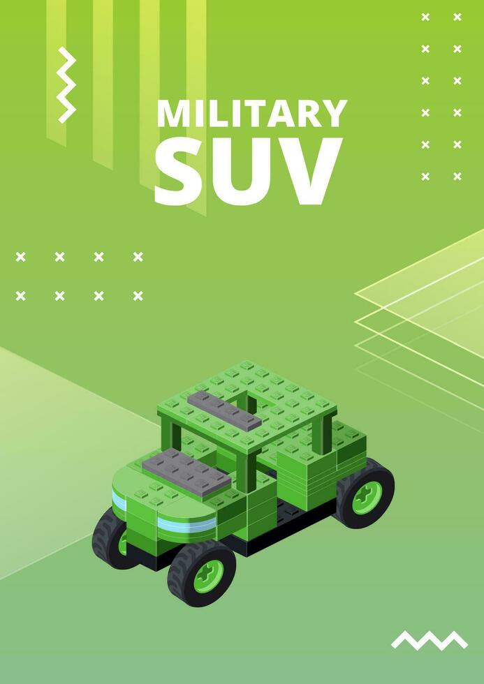 militär sUV affisch för skriva ut och design. vektor illustration.