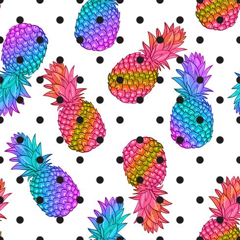 Ananas kreativa trendiga sömlösa mönster vektor