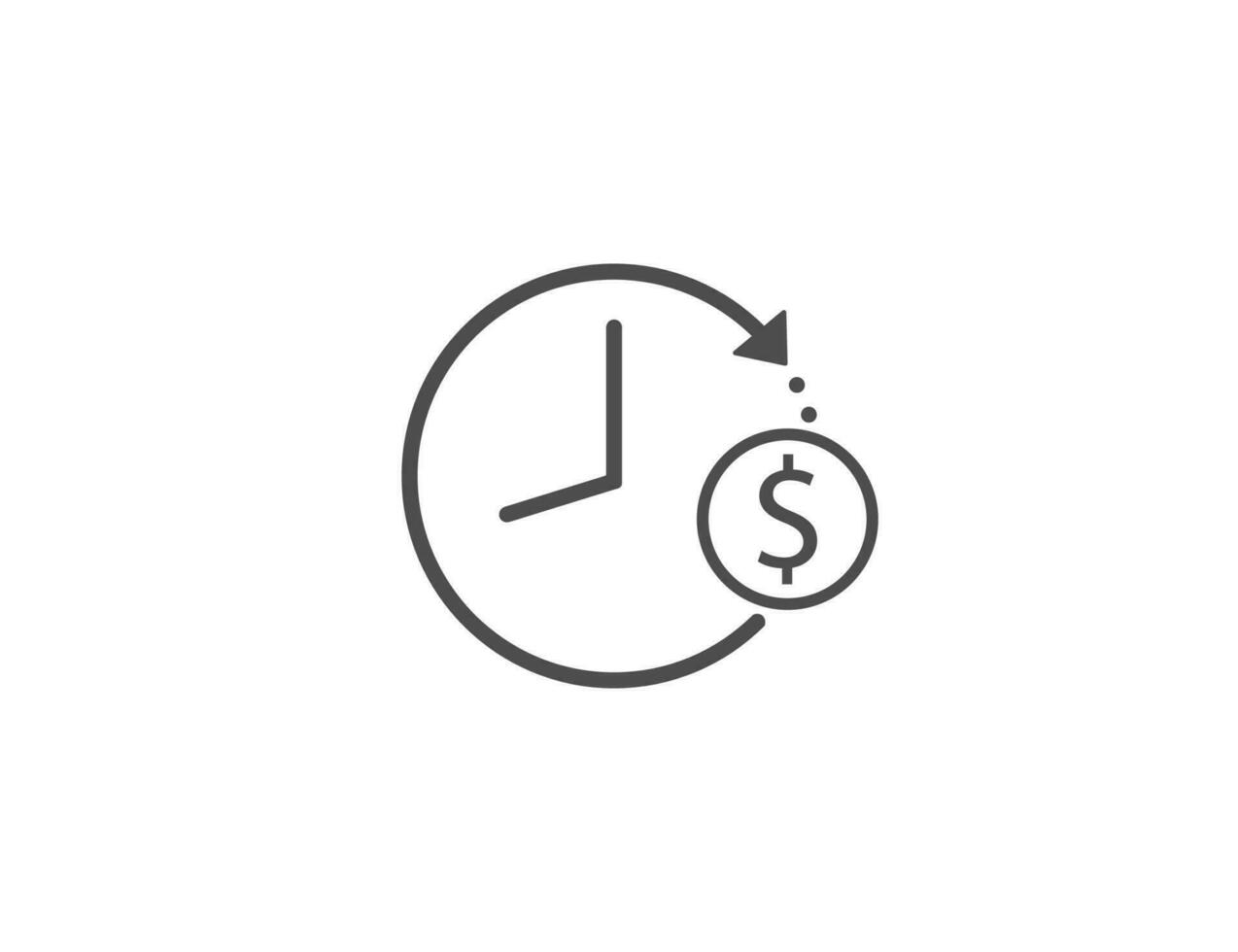 över tid, pengar, arbetssätt ikon. vektor illustration.