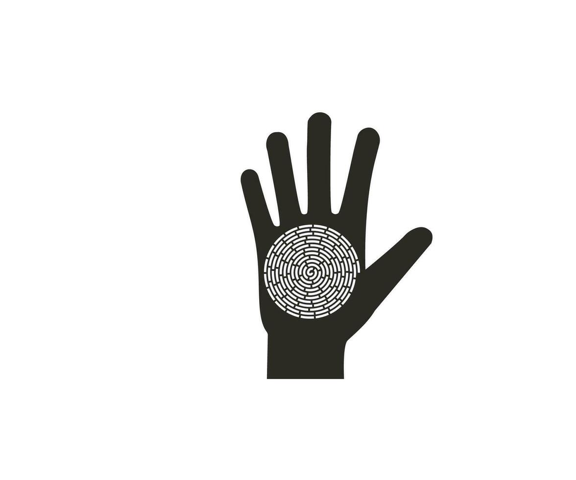 Hypnose, Hand, Spiral- Symbol. Vektor Illustration.