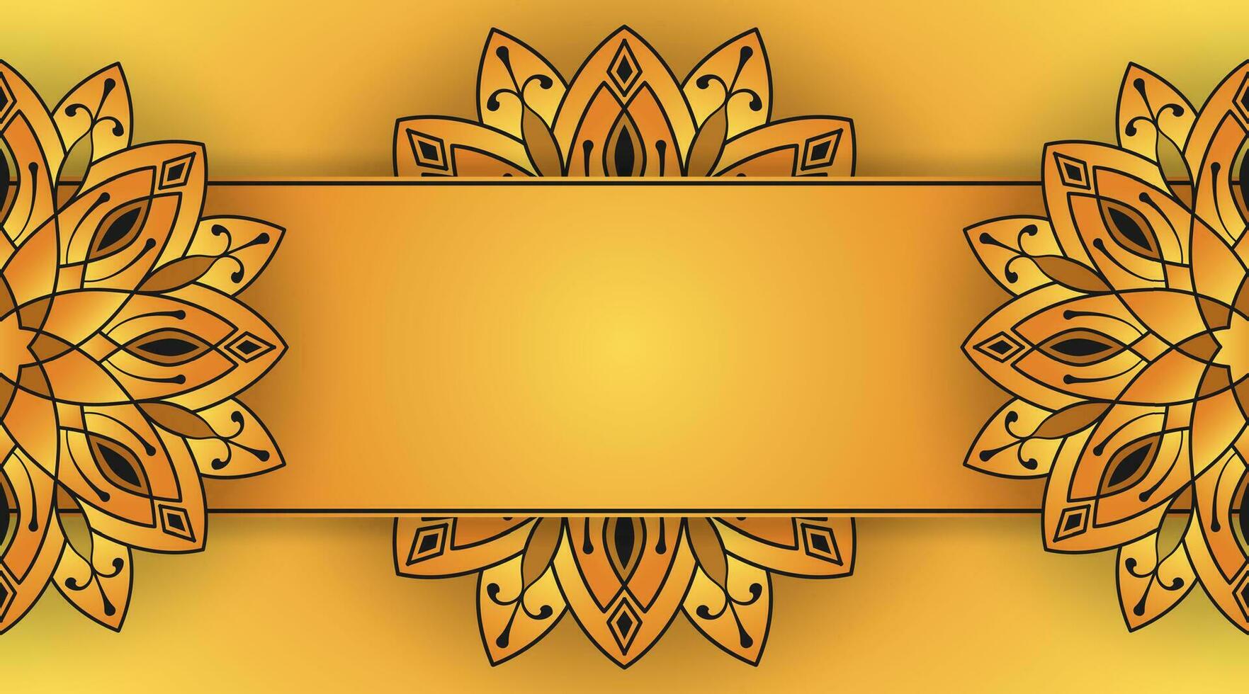 gul bakgrund, med dekorativ mandala vektor