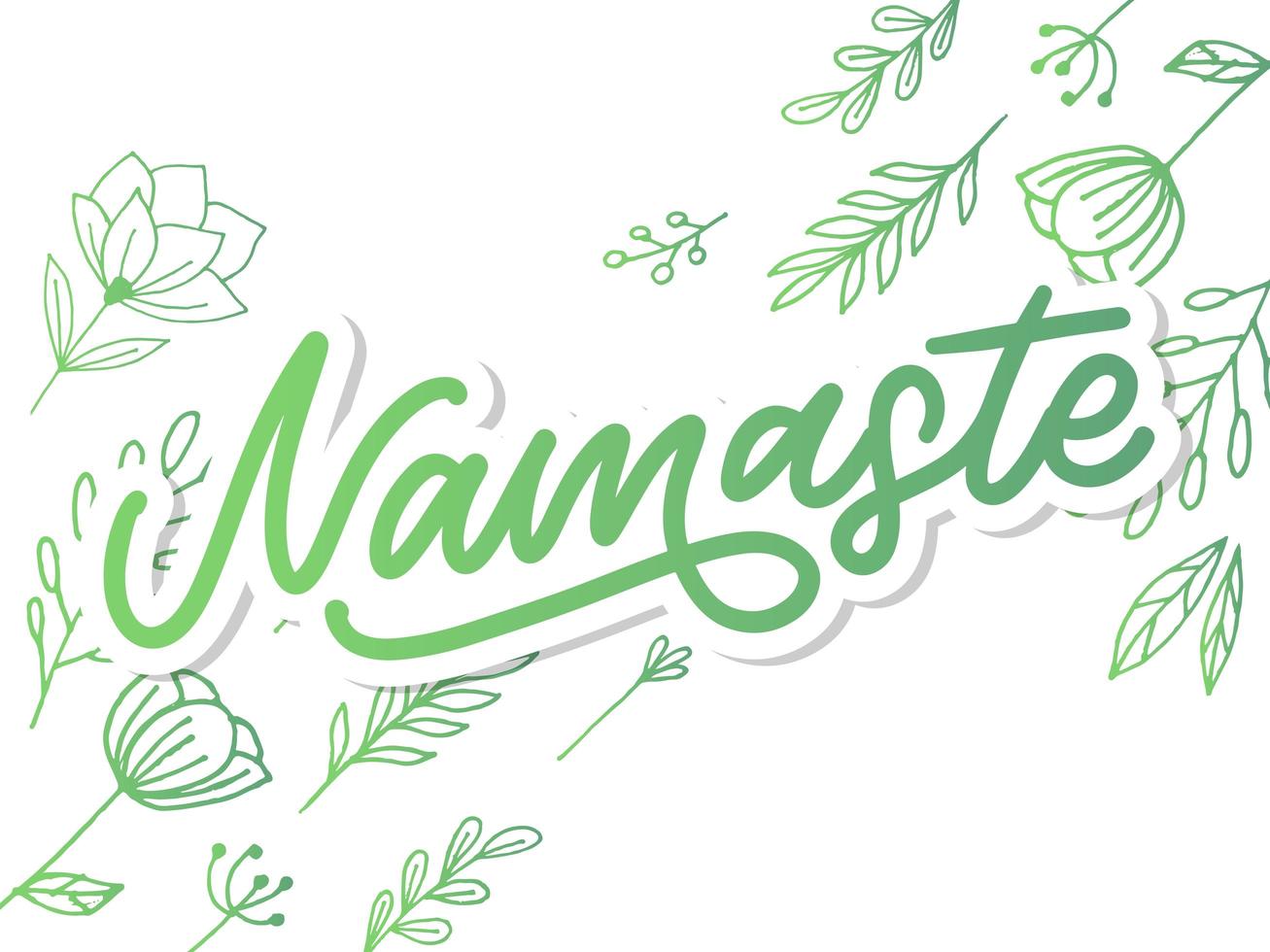 handgezeichnete Namaste-Schriftzug. indischer Gruß, hallo auf Hindi. stilvolle kursive handschrift, moderne kalligraphie. isolierte Vektor-Illustration. vektor