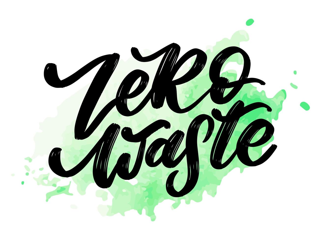 Konzept Zero Waste handschriftlicher Text Titelschild. Vektor-Illustration. vektor