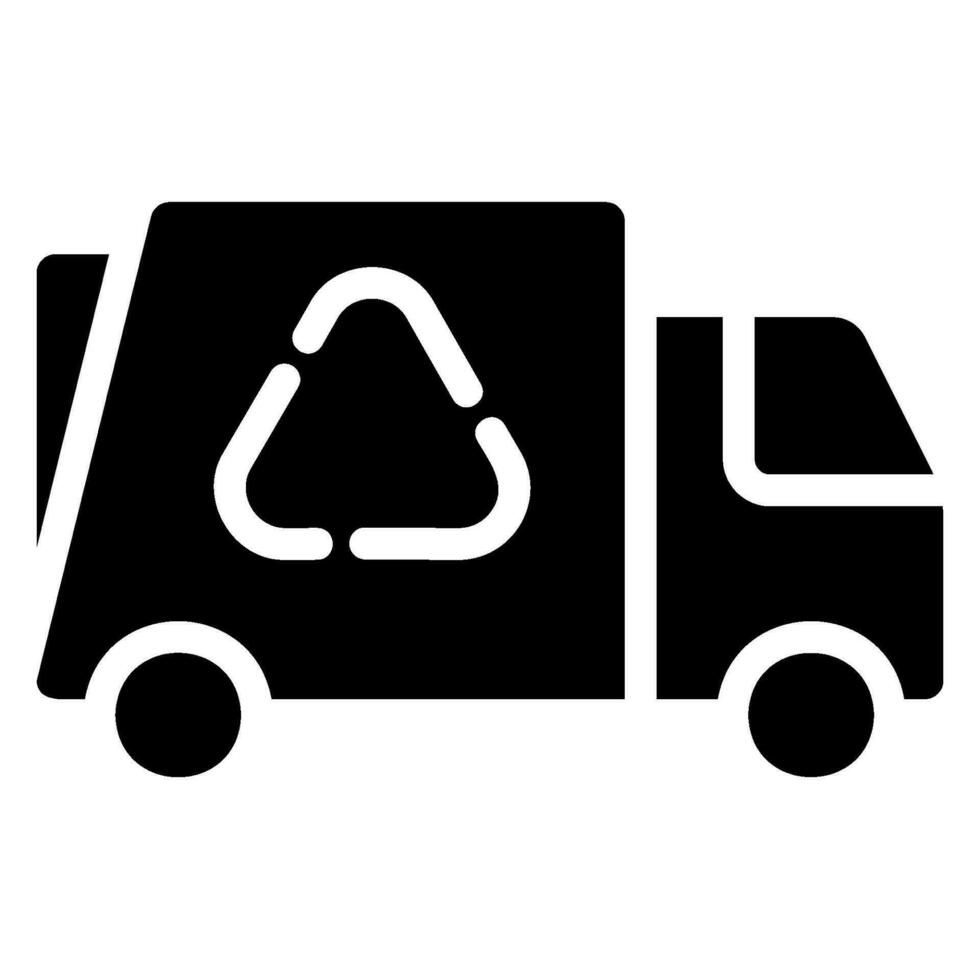 Glyphen-Symbol für Recycling-LKW vektor