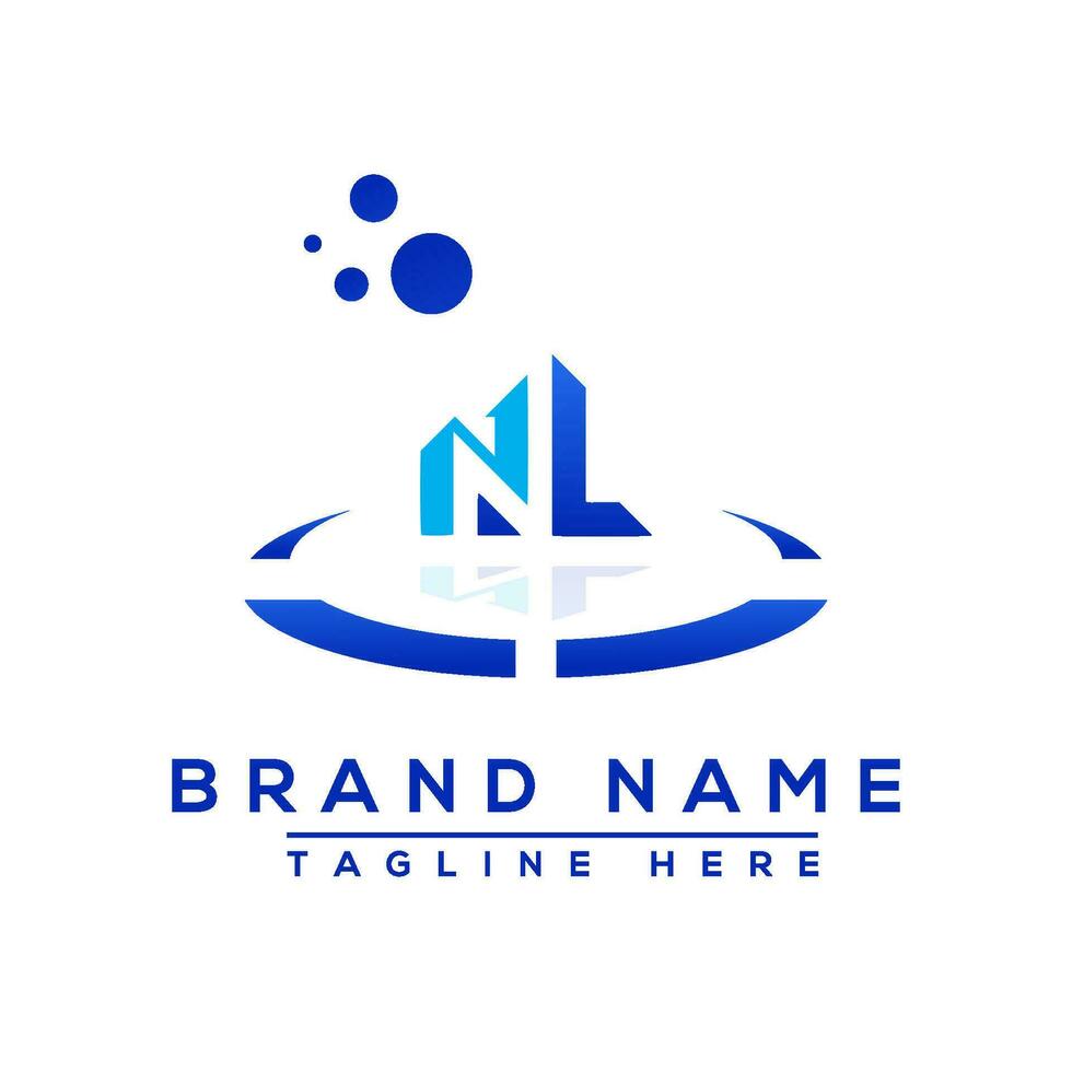brev nl blå professionell logotyp för Allt typer av företag vektor