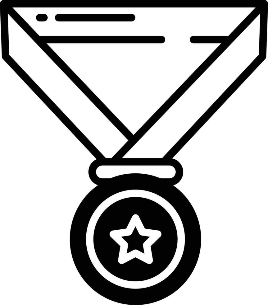 medalj glyf och linje vektor illustration