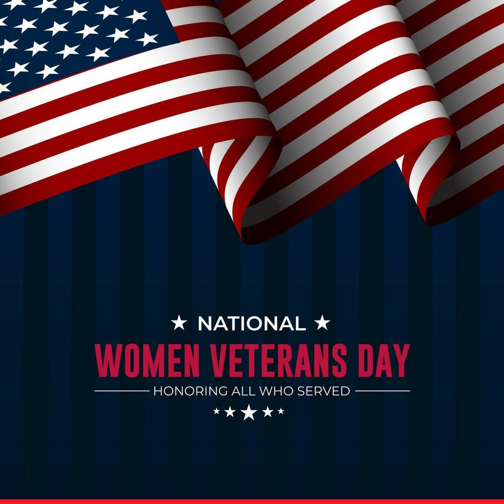 glücklich Damen Veteranen Tag vereinigt Zustände von Amerika Hintergrund Vektor Illustration