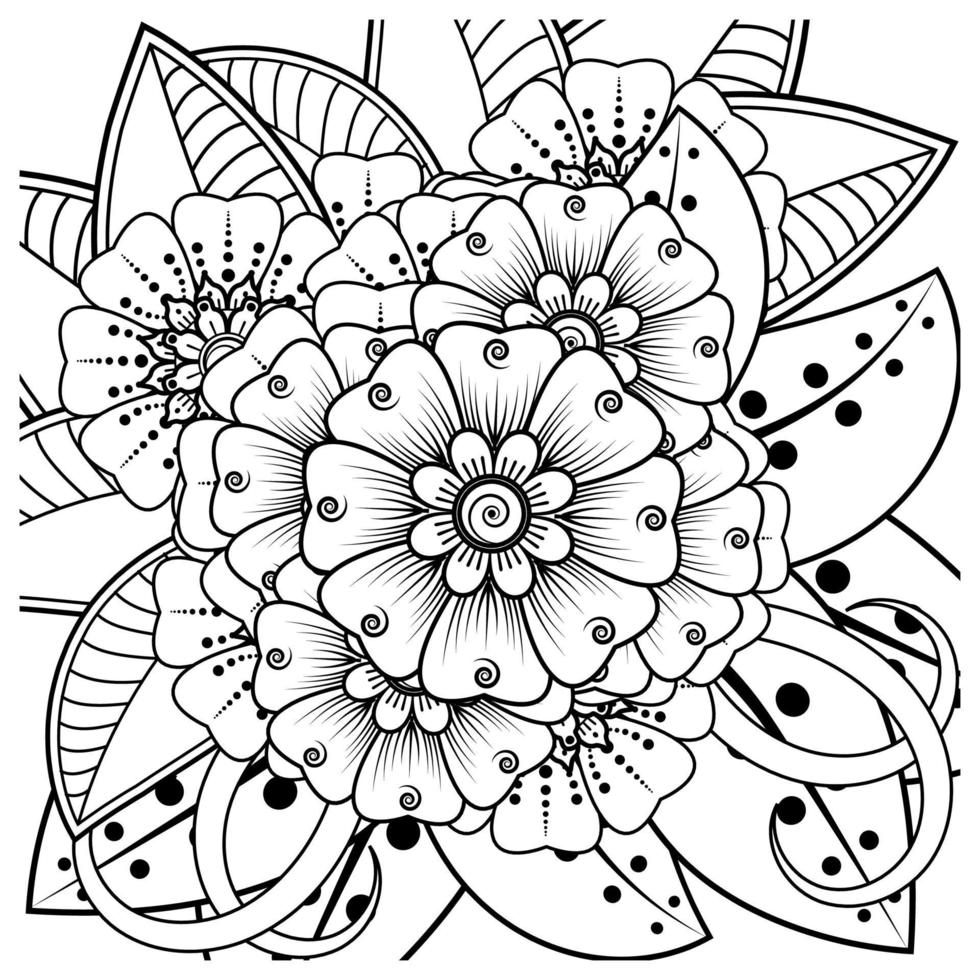 Mehndi Blume dekorative Ornament im ethnischen orientalischen Stil, Doodle Ornament, Umriss Hand zeichnen. Malbuchseite. vektor