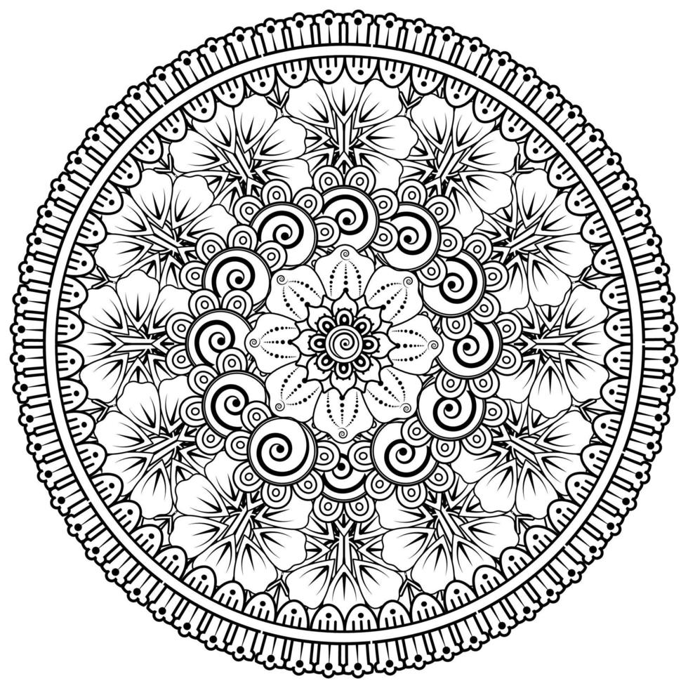 cirkulärt mönster i form av mandala med blomma för henna, mehndi, tatuering, dekoration. vektor