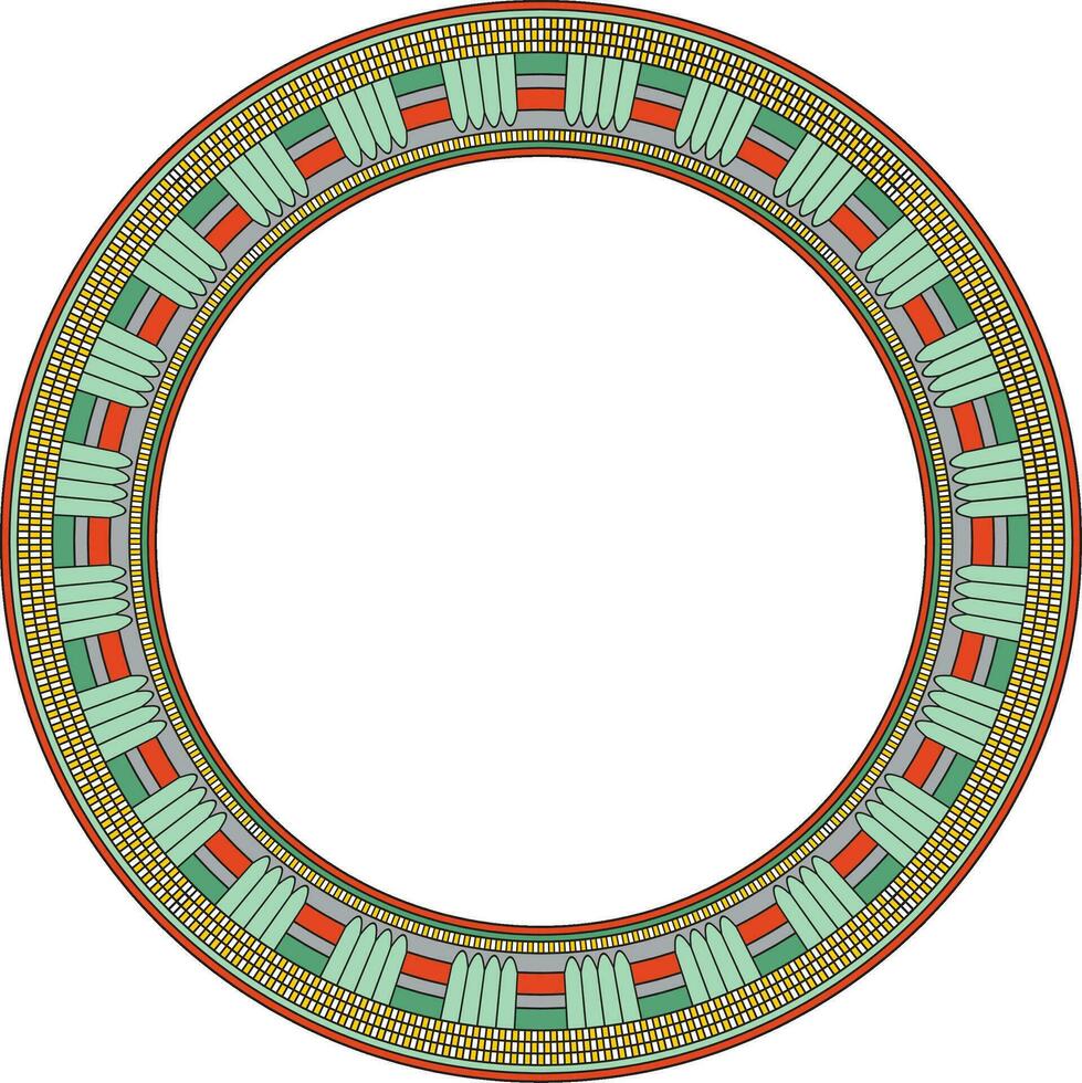 Vektor bunt runden ägyptisch Ornament. endlos Kreis, Ring von uralt Ägypten. geometrisch afrikanisch Rahmen