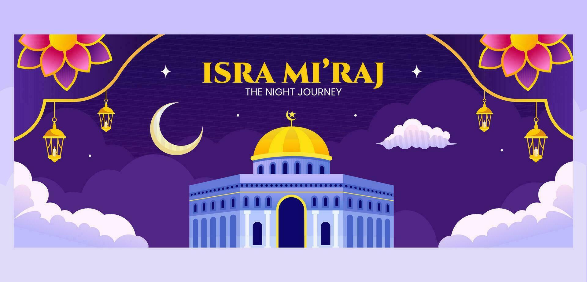 isra mi'raj Startseite eben Karikatur Hand gezeichnet Vorlagen Hintergrund Illustration vektor