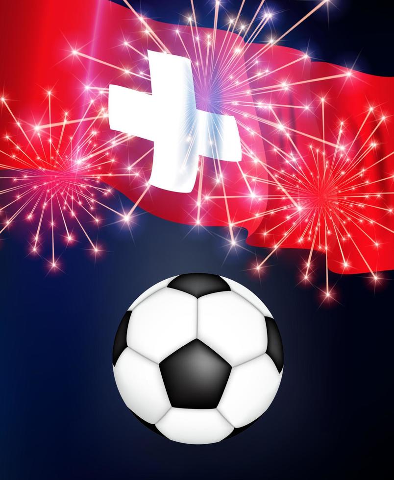 koncept fotbollsmatch bakgrund schweiz med flagga. mästerskap. vektor illustration