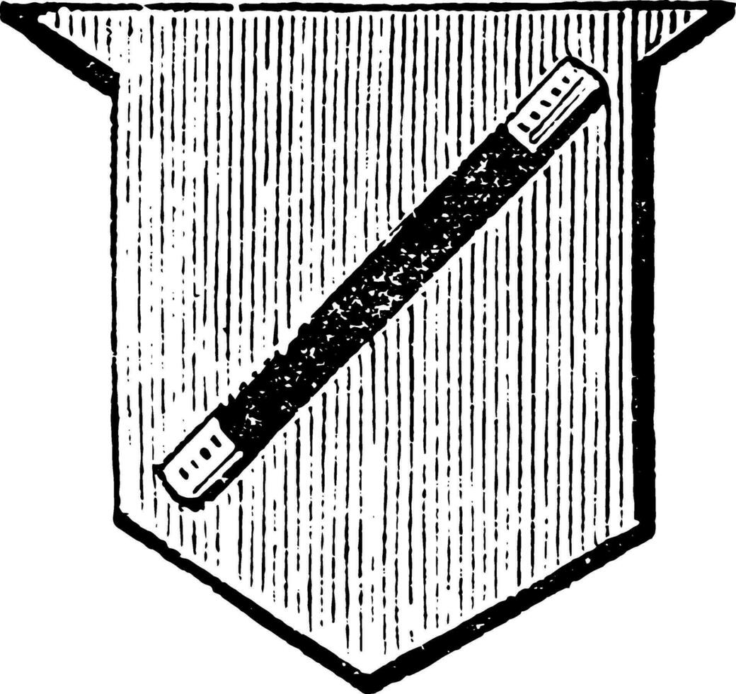skydda som visar batong är bildas förbi två horisontell rader dragen ovan, årgång gravyr. vektor