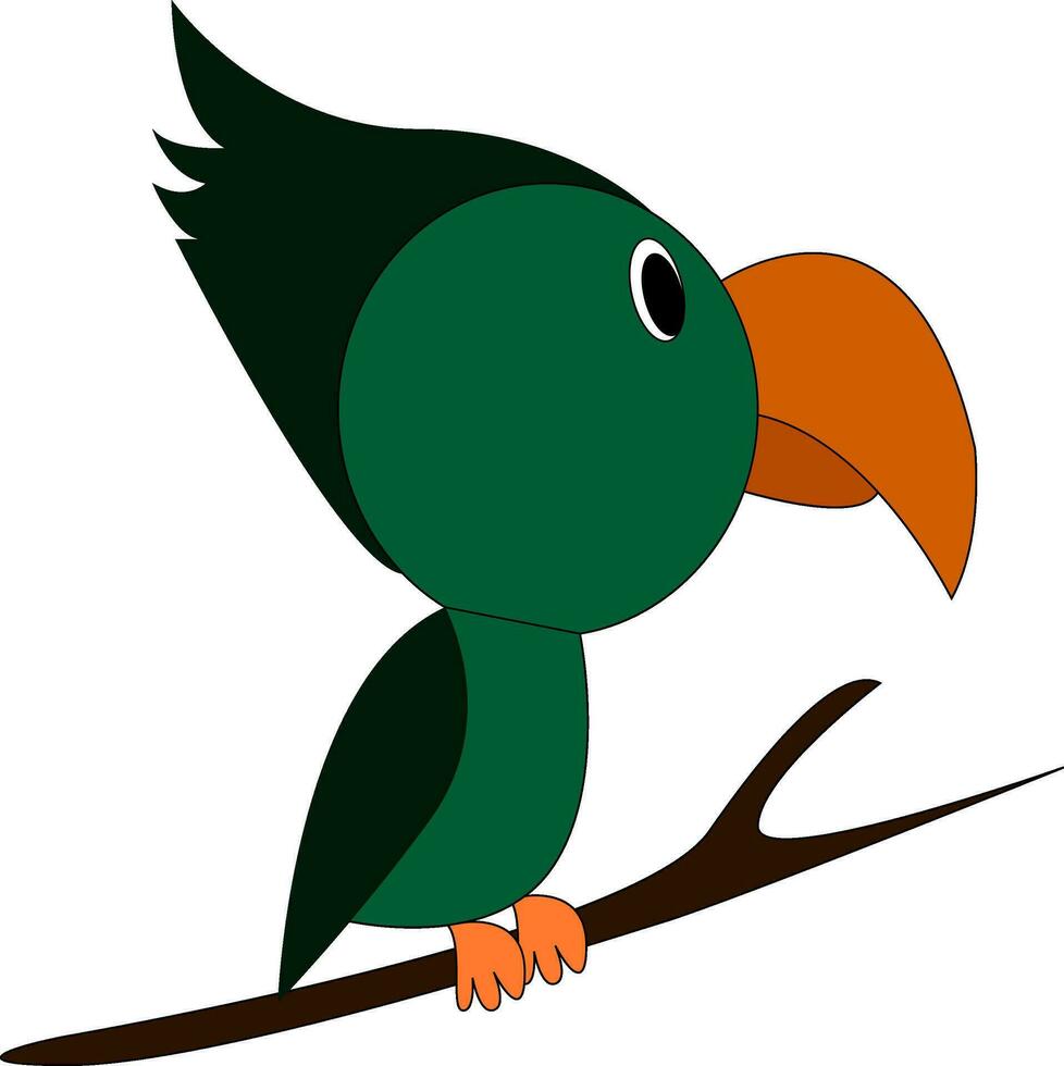 ein grün gefärbt Tukan Vogel Vektor oder Farbe Illustration