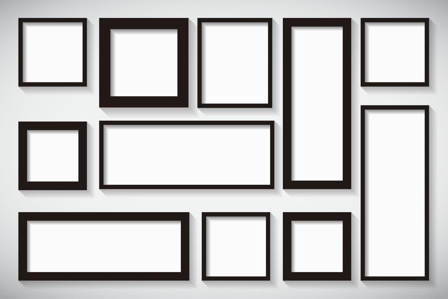 Set aus verschiedenen Größen von Rahmen für Fotos, Ausstellungen und Broschüren mit weißem Hintergrund. Vektor-Illustration vektor