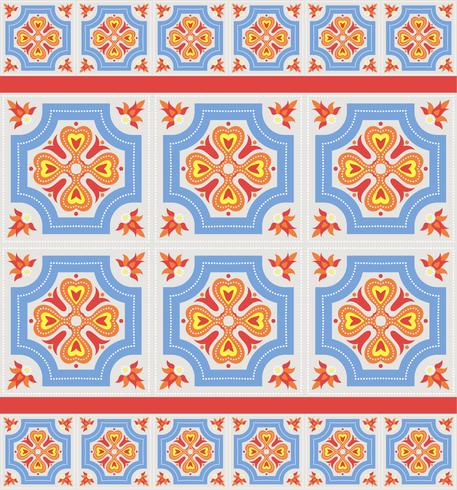 Portugisiska azulejoplattor. Blå och vit underbar sömlös patte. vektor