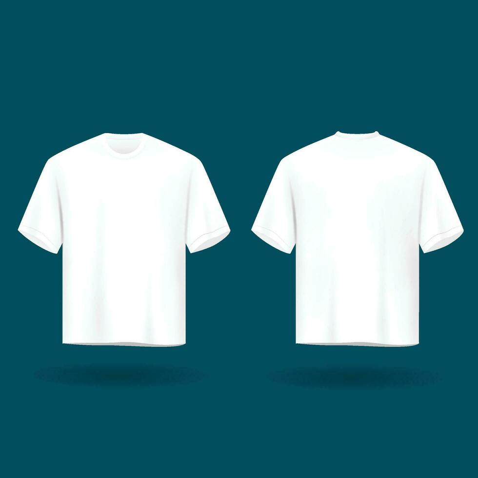 design attrapp t-shirt mall i vit Färg vektor