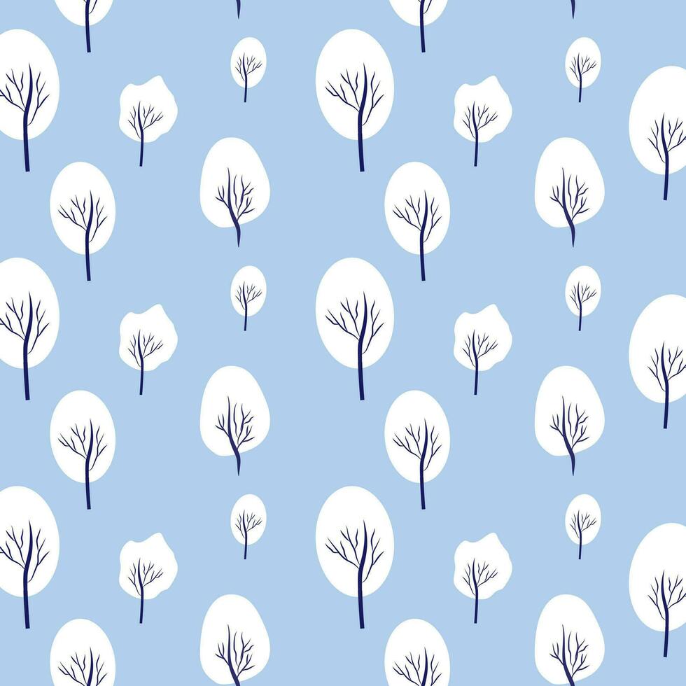 snöig träd mönster design med skog begrepp av aktiva rekreation. Lycklig vinter- högtider. vektor, illustration vektor