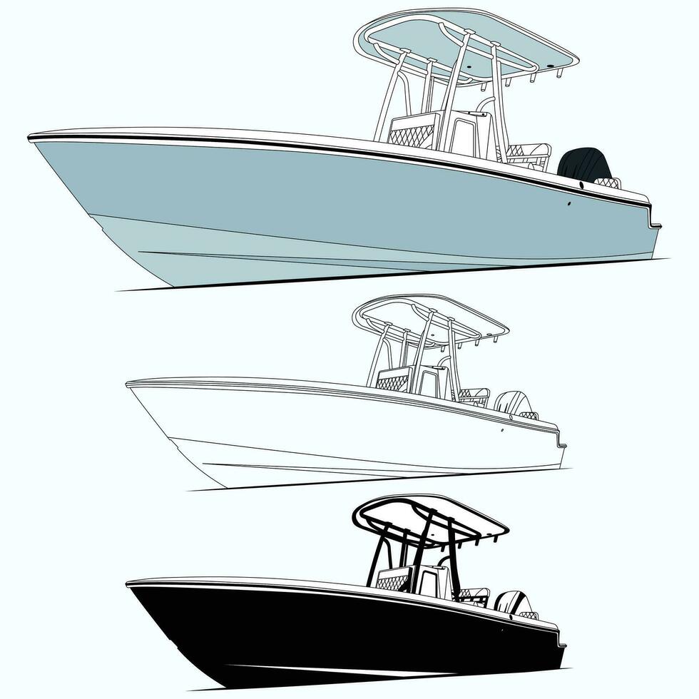 charter fiske båt vektor