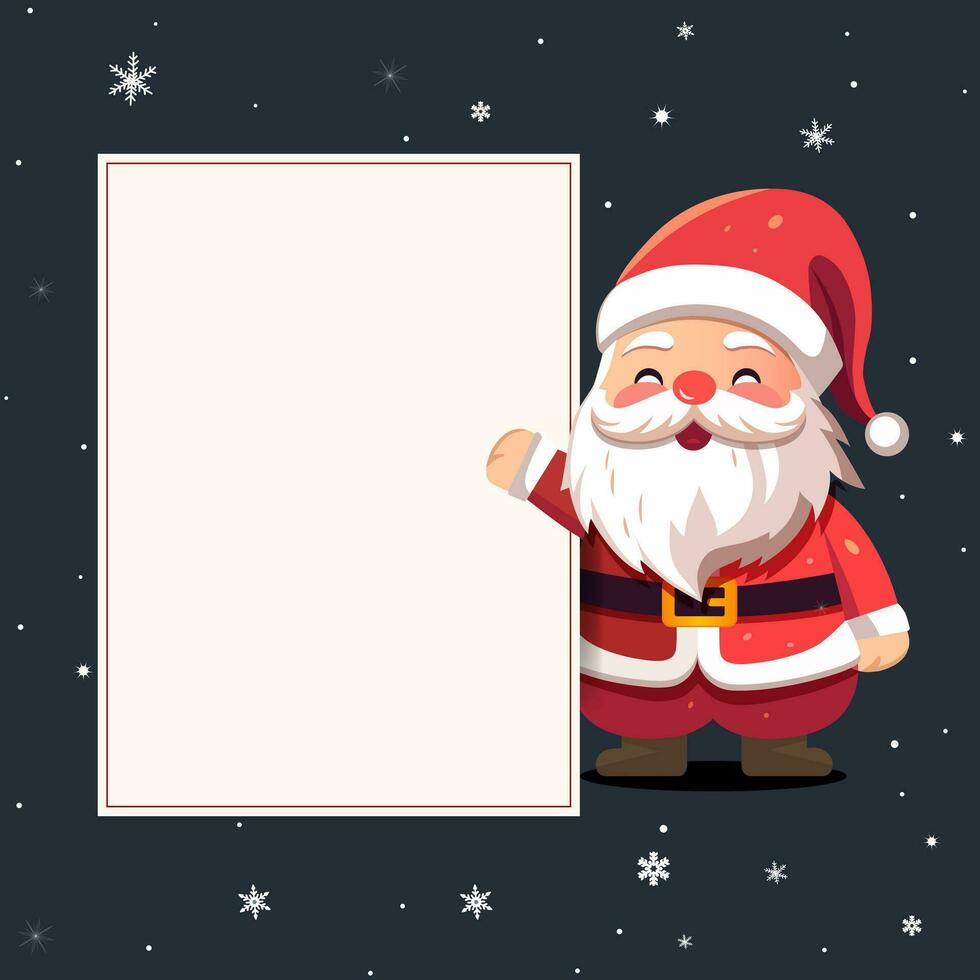 Weihnachten rahmen, Poster mit Santa Klaus. Neu Jahr fröhlich Weihnachten Design. Winter Karte mit Weihnachtsmann. vektor