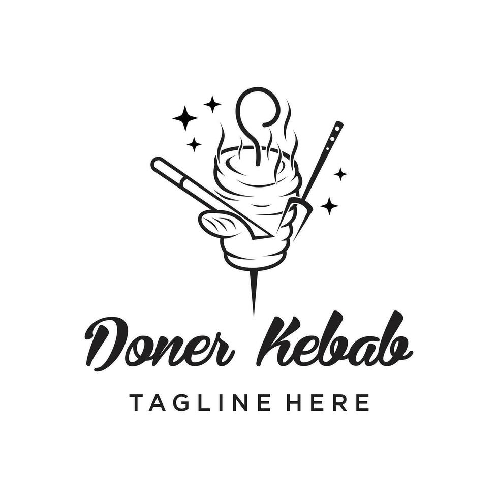 Döner Kebab Logo Design Element Vektor zum Restaurant mit modern Konzept