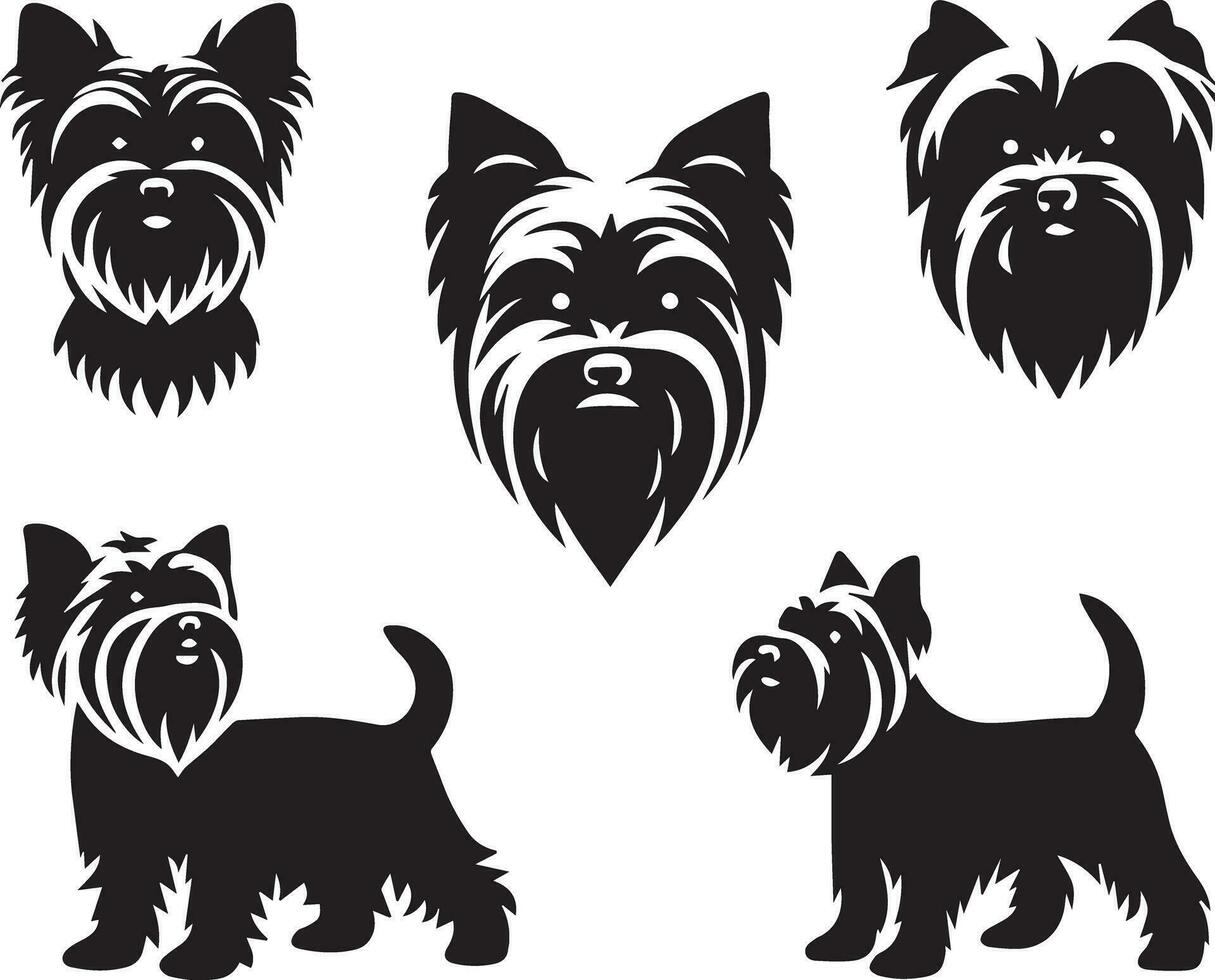 Silhouette solide Vektor Symbol einstellen von Hund, Rassen, Eckzahn, Hündchen, hetzen, Welpe, Köter, Haustier, Hündchen