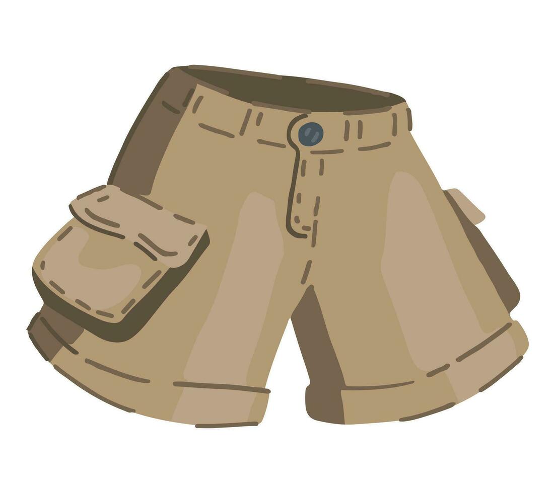 herr- shorts tecknad serie ClipArt. sommar kläder klotter isolerat på vit. hand dragen vektor illustration i modern stil.