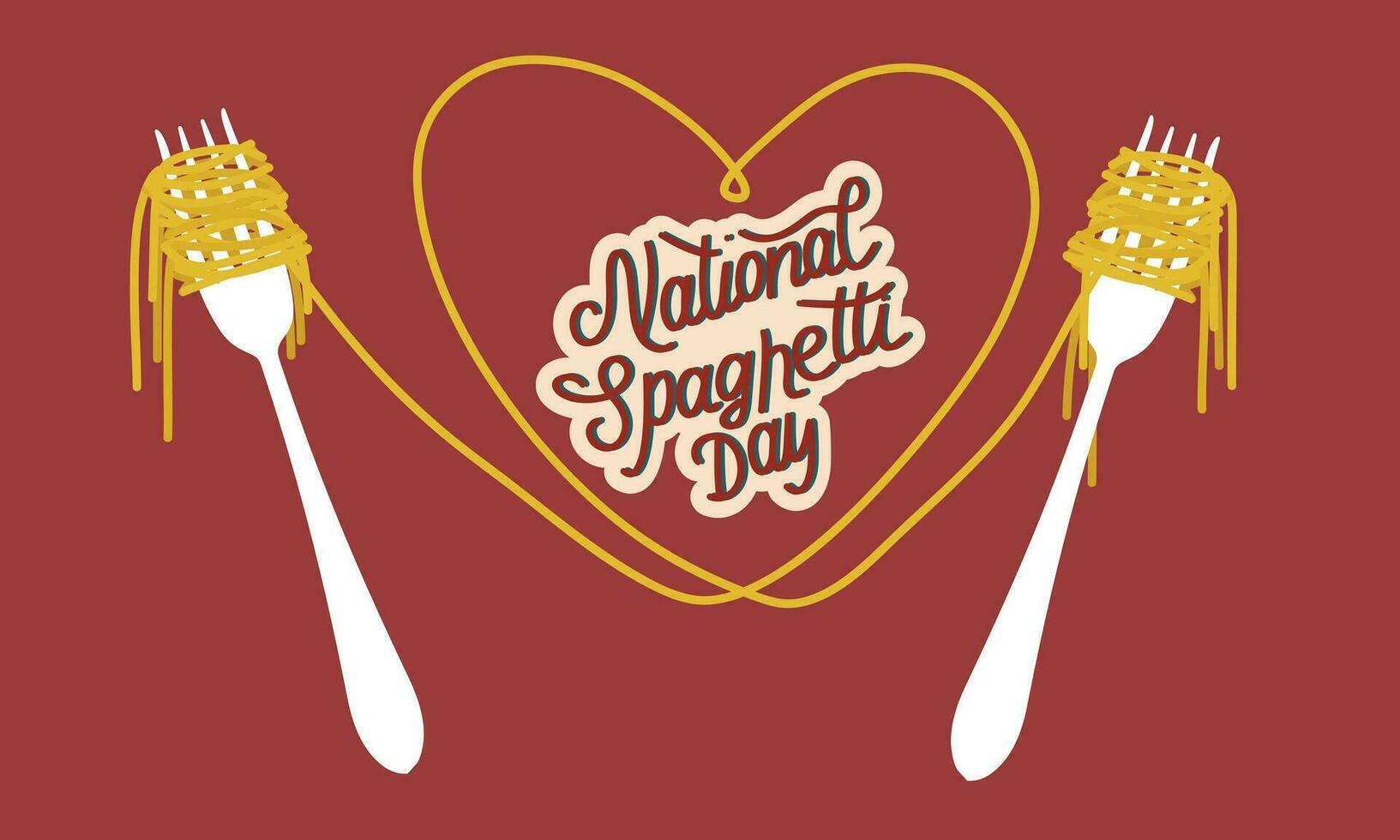 National Spaghetti Tag Beschriftung. Handschrift Text National Spaghetti Tag Kalligraphie Banner. Hand gezeichnet Vektor Kunst.