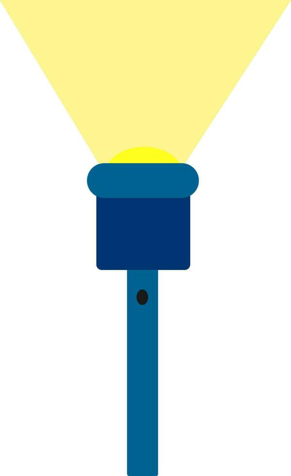 ClipArt av en blåfärgad ficklampa ljus ficklampa vektor eller Färg illustration