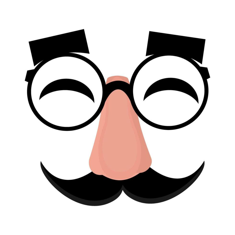 glücklich Schnurrbart Nase Brille auf ein transparent Hintergrund vektor