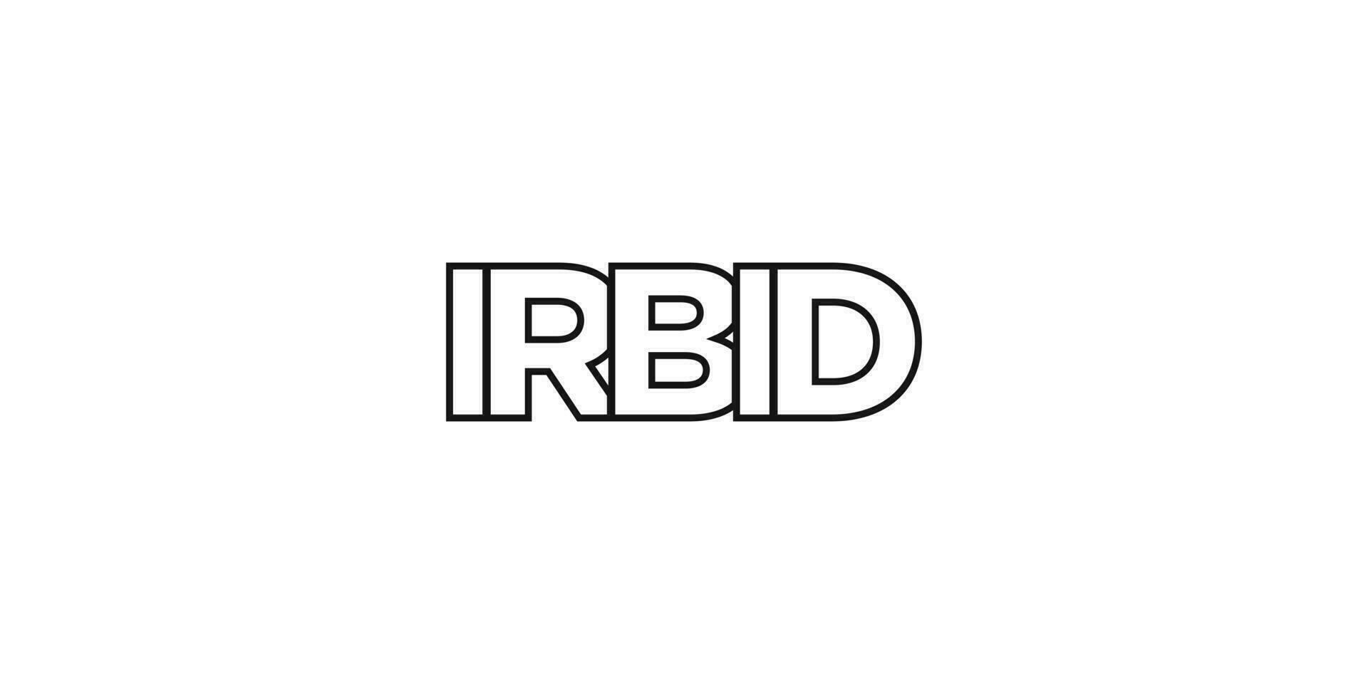 irbid i de jordan emblem. de design funktioner en geometrisk stil, vektor illustration med djärv typografi i en modern font. de grafisk slogan text.