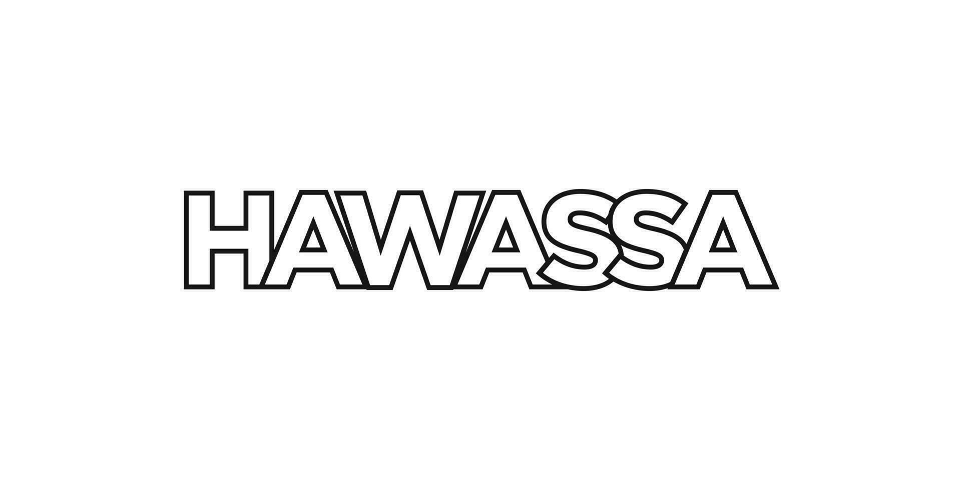 hawassa i de etiopien emblem. de design funktioner en geometrisk stil, vektor illustration med djärv typografi i en modern font. de grafisk slogan text.